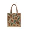 Bolsa de Lona Portátil de Moda Nueva Transfronteriza Retro de Gran Capacidad Bolsa Tote Girasol Estudiante Clase Bolsa para Ir al Trabajo