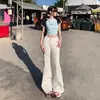 26 novos estilos em 2 cores, jeans flare retrô americano hot girl de cintura baixa levemente elástico versátil para primavera-verão emagrecedor para mulheres