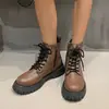 Modelo Nuevo 2025 Comercio Exterior Transfronterizo Botas Martin Talla Grande para Mujer para Otoño e Invierno, Botas Delgadas Estilo Británico de Suela Gruesa, Amazon