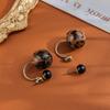 Nuevos Pendientes de Perlas Maillard Estampado Leopardo Aguja de Plata de Ley S925 Moda de Gama Alta Retro Otoño e Invierno Pendientes de Dos Usos Tendencia