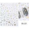 Suministro transfronterizo de pegatinas para uñas Red Sol Estrella Luna decoración 3D oro y plata pegatinas para uñas en blanco y negro pegatinas adhesivas para uñas