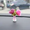 Internet Celebrant Fresh Vaso Flor Casa de Bonecas Mini Simulação Interior Do Carro Console Central Decoração Enfeites de Carro Espelho Cruzado
