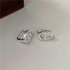 Aretes de Plata Esterlina S925 con Textura de Nariz de Cerdo Estilo Personalizado Ins Aretes Simples Estilo Blogger Coreano Joyería para la Oreja Venta al por Mayor