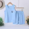Conjunto de Chaleco de Algodón para Niños para Verano, Chaleco sin Mangas y Shorts, para Niños Mayores, Estudiantes, Pijama de Niña, Ropa para Casa
