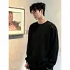 WHIMNOON 25AW Estructura de Hojas Sueltas Rompehuesos Parcheado Hilo Cosido a Mano Camiseta de Manga Larga Casual Cuello Redondo Top Holgado
