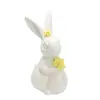 Coelho da Páscoa Flor Amassada à Mão Decoração de Cerâmica Enfeites Simples Casa Sala de Estar Mesa Enfeites de Coelho de Cerâmica