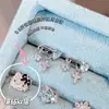Broche de Corazón Azul con Cruz Clavos para Hélice Auricular Estilo Coreano Más Fácil de Combinar Exquisitos Pendientes de Lujo Ligero Pendientes Agujas de Acero de Titanio