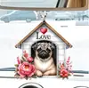 Nuevo adorno plano de perro lindo acrílico transfronterizo para coche, accesorio de mochila, decoración del hogar