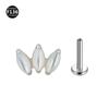 Varilla de titanio F136 de 3 ojos de caballo, 1.0/1.2, piedra natural cruda, ágata, para perforar, joyería, clavo para labio y oreja, venta directa de fábrica