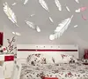 Venta al por mayor de fábrica AliExpress 3D acrílico moda estéreo decoración del hogar pegatinas de pared espejo pluma