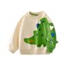 Suéter holgado de cuello redondo para niños de estilo coreano, jersey de dinosaurio para niños pequeños y medianos, camisa con letras de estilo occidental para niños