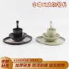 Mesa de Hot Pot Rústica Estilo Hombre Derretido, Tazones de Cerámica Melamínica Resistentes a la Rotura, Platos para Aceite y Platos para Carne de Res Fresca