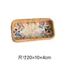 Bandeja Rectangular de Concha de Ratán Vietnamita para Frutas, Bandeja para Sala de Estar, Comedor, Cesta Organizadora de Almacenamiento de Lujo Ligero