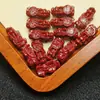 Accesorios de cinabrio hechos a mano, tallado en arena de cristal de alto contenido, colgante de cinabrio con forma de calabaza de loto valiente, cuentas de joyería