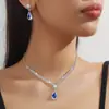 Conjunto de Joyería de Declaración de Moda para Bodas para Mujeres Novias Minimalista Colgante de Lágrima de Circonita Cúbica y Pendientes Largos de Pedrería Marquise Prom Concurso Disfraz Día de San Valentín Compromiso Regalos