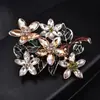 Broche de Folhas da Moda Versátil Broche Grande Cristal Corsage Coreano Joias Acessórios Femininos Fivela de Xale Acessórios para Roupas