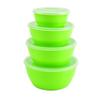 Juego redondo de 4 piezas de tazón para conservar la frescura, tapa sellada, caja de plástico para conservar la frescura con tapa, refrigerado, congelador, conservación de alimentos