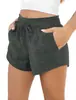 Shorts Esportivos Outdoor de Secagem Rápida Transfronteiriços Lulu Pode Segurar Celular com Bolso com Aba Shorts Falsos de Duas Peças Shorts de Corrida de Secagem Rápida