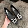 Sapatos de Salto Baixo Quadrados com Fivela de Strass Estilo Francês para Mulheres, Novo Modelo 2026, Sem Cadarço, Sapatos Mary Jane Elegantes e Deslumbrantes para o Dia a Dia