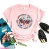 Camiseta Feminina Divertida com Estampa de Leopardo, ECG, Enfermagem e Letras Heal Lov