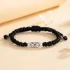 Pulseira de Casal em Prata Pura 999 com Contas Dzi de Nove Olhos Estilo Chinês Pulseira Étnica de Sorte Pulseira de Ágata Negra Pulseira Estilo Xizang