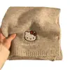 Novo Cachecol de Lã Versátil e Fofo de Gatinho para Mulheres no Inverno Engrossado e Quente Estilo Japonês Lã Artificial Cachecol de Tricô Amigo da Pele