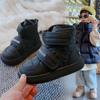 Nuevos Zapatos de Algodón Grandes de Invierno 2025 para Niños, Botines Cortos para Bebé Niños, Botas de Nieve Negras Impermeables Engrosadas Cálidas para Niñas