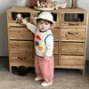 Conjunto de Primavera Estilo Coreano para Niños, Lindo Conjunto de Tres Piezas con Chaleco de Punto para Bebés Niñas, Ropa Elegante para Bebés y Niños Pequeños para Salir