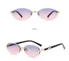 Nuevas Gafas de Sol con Montura Ovalada de Personalidad Europea y Americana Gafas de Sol Metálicas Retro de Alto Sentido Gafas de Sol de Tendencia de Moda