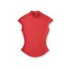 AP25122-25 Primavera Nuevo Estilo Europeo y Americano Cuello Alto Medio Mangas Cortas Volantes Cintura Ceñida Ajustado Base Top Camiseta
