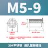 Tuerca remachable hexagonal de acero inoxidable en stock M3M4M5 con orificio pasante SOS-3.5M3/M4/304