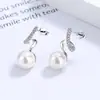 Pendientes de perla vintage de plata de ley 925 con forma de ola para mujer, frescos, combinables, minimalistas, estilo Harajuku, exquisitos, estilo coreano