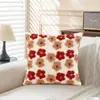 Funda de Almohada de Flor Tridimensional Nueva con Borlas Transfronteriza Funda de Cojín de Imitación Cachemira Jacquard Almohada de Sofá Almohada de Mesita de Noche