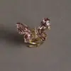 Exquisita Pinza para el Cabello Mariposa con Pedrería Negra para Mujer, Nuevo Pinza Pequeña Superior para Cabello Semirecogido en la Parte Posterior de la Cabeza, Pinza de Tiburón