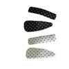 Pinza de Pelo de Lunares Blancos y Negros con Forma de Gota de Agua, Versátil y a la Moda, para Flequillo, Pinza Geométrica Rectangular, Pinza Lateral, Pasador