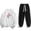 Primavera e Outono Casual Sports Suit Homens Crewneck Sweat Calça de manga comprida Moda coreana Novo terno de duas peças