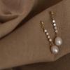 Design brincos de pérolas femininas nicho longo elegante brincos de strass elegante doce simples Coreia do Sul brincos de celebridades da Internet