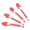 [Em estoque do Fabricante] Pinças de Comida de Natal, Pinças de Comida de Silicone Multifuncionais, Pinças para Churrasco Resistentes a Altas Temperaturas e Antiderrapantes