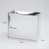 Nova celebridade da internet bolsa de abraço inglesa espelho prateado estilo ins bolsa de mão para segurar maço de flores caixa de embalagem de flores caixa de papelão