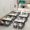 Mesa Rectangular Comercial para Comedor de Cantinas, Minimalista Moderna, para Comida Rápida, Desayunador, Restaurante, Cafetería, Juego de Mesa y Sillas