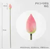 Flor de Lótus Artificial com Sensação de Molhado Decoração de Paisagem Avançada Ornamentos de Planta Verde de PU Vaso Planta de Alto Padrão para Salão de Buda