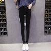 Leggings negros para mujer, ropa exterior de primavera y otoño, pantalones negros pequeños elásticos de cintura alta, pantalones ajustados adelgazantes, pantalones de tubo mágicos pequeños.