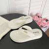 Chinelos Femininos de Verão Slip-On 2026 Nova Moda Sandálias de Dedo Casuais com Solado Grosso Estilo Francês para Combinar com Vestidos Sandálias de Praia