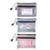 Bolsa de Almacenamiento de Documentos de Malla de Doble Capa, Diseño Portátil Impermeable, Bolsa para Documentos, Pasaporte, Libro de Familia, Organizador de Licencia de Conducir, Tarjetero