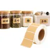 Rollo de pegatinas adhesivas de papel kraft, disponible en múltiples tamaños, para etiquetas escritas a mano, clasificación de materiales y marcado de almacenamiento