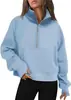 Jaqueta de Lã Feminina Estilo Europeu e Americano com Manga Raglan para Outono e Inverno, Modelo Solto, Moletom Feminino Meia-Zíper, Estilo Curto