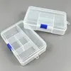 Caja de Piezas Multicompartimento Deslizable de 5 Compartimentos, Caja de Almacenamiento de Plástico Transparente, Caja de Herramientas para Accesorios de Componentes Electrónicos, Caja Organizadora para Bloques de Construcción