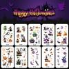 Pegatinas de tatuaje de Halloween fiesta niños dibujos animados divertido lindo calabaza bruja castillo fantasma telaraña impermeable duradero
