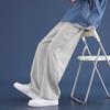 Pantalones de seda de hielo para hombre, de verano, finos, frescos, holgados, de pierna ancha, rectos, informales, deportivos para jóvenes, de secado rápido