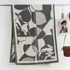 Cachecol Jacquard Florido Estilo Coreano Imitação de Caxemira para Mulheres no Outono e Inverno Xale Versátil de Alta Qualidade com Cachecol Quente Dupla Face